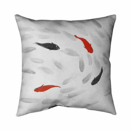 FONDO 26 x 26 in. Swimming Fish Swirl-Double Sided Print Indoor Pillow FO2795398